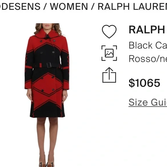 Polo Ralph Lauren Red and Black Coat - Picture 8 of 10
